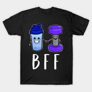 BFF Cute Protein Shaker And weights T-Shirt